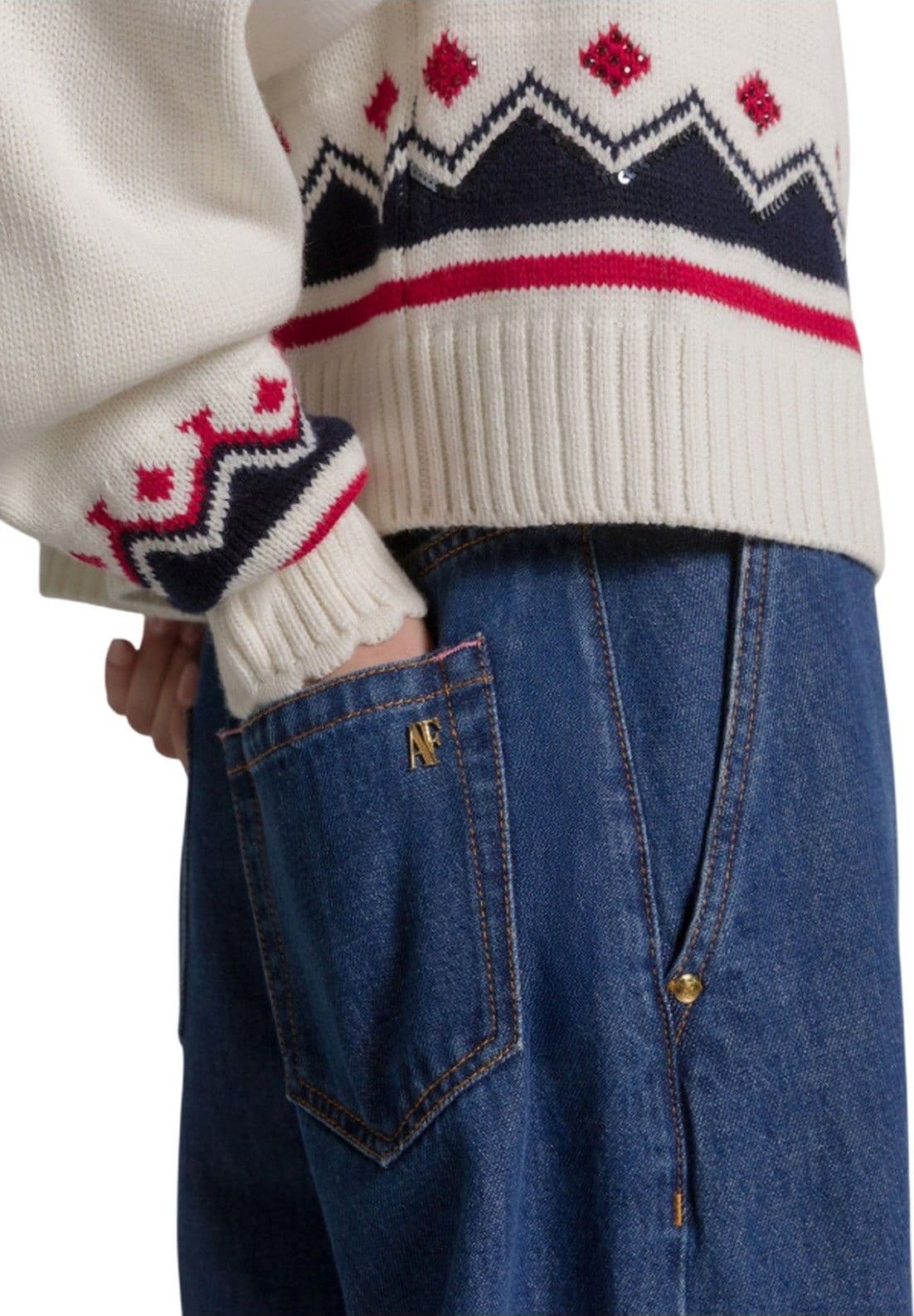 Alberta Ferretti pantaloni donna alberta ferretti - pantalone denim blu lavato - blu - 4