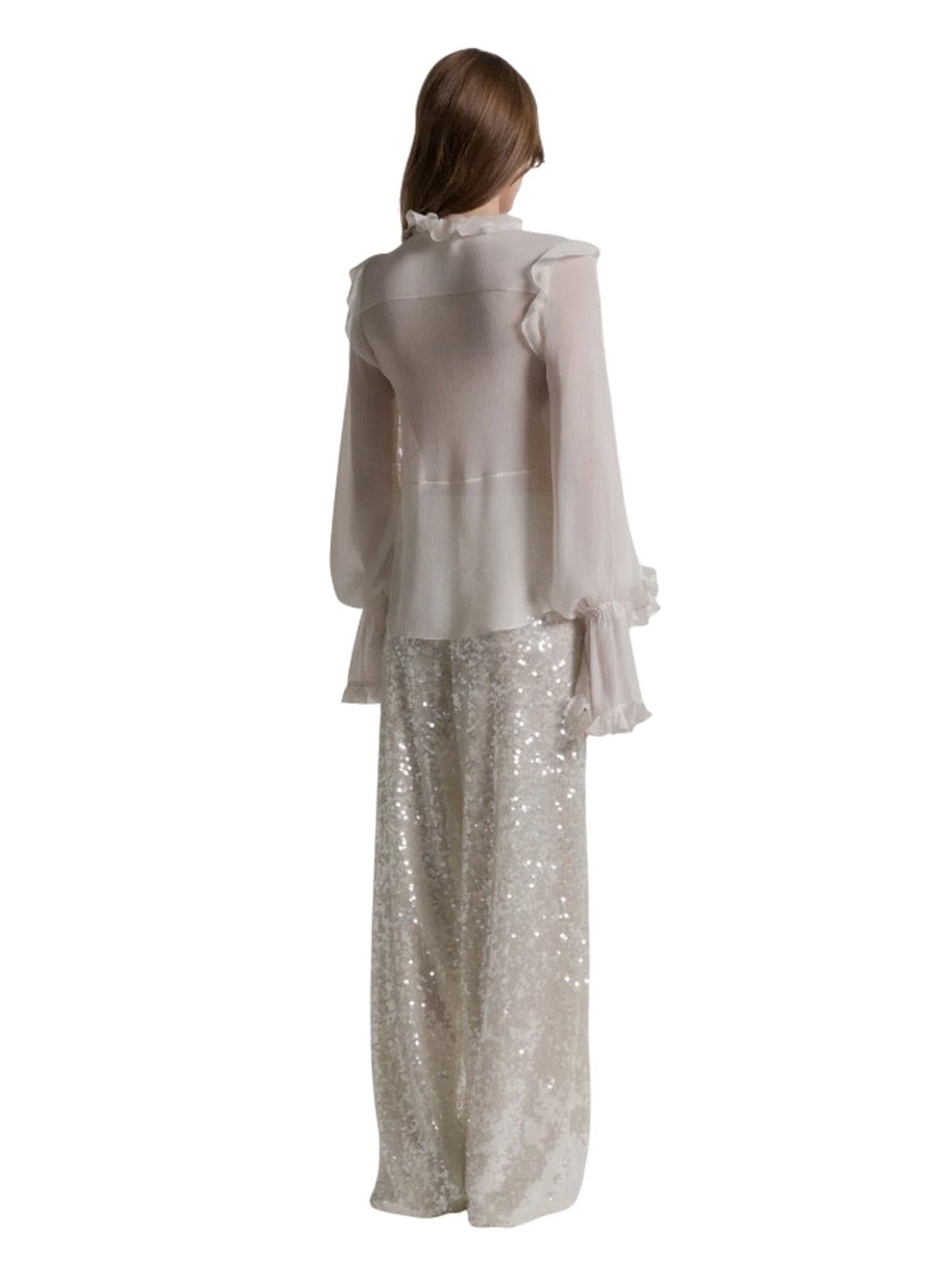 Alberta Ferretti pantaloni donna alberta ferretti - pantalone paillettes - avorio - 3