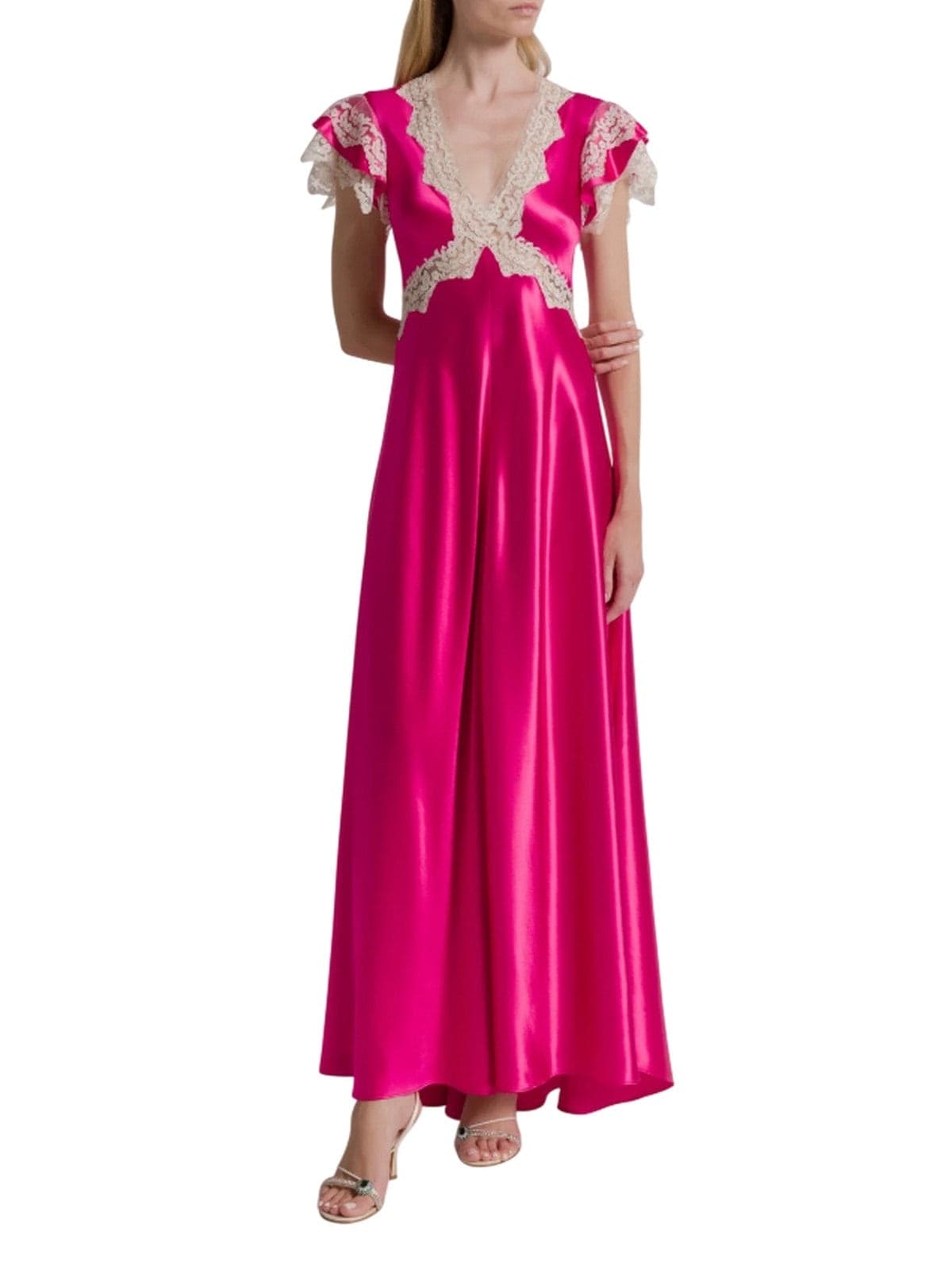 Alberta Ferretti vestiti da sera e cerimonia donna alberta ferretti - abito shiny satin - fucsia - 2