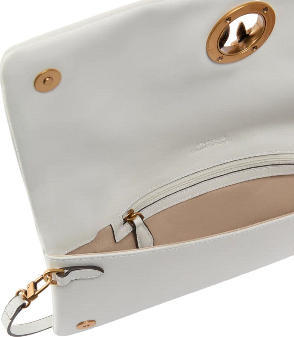 Pinko borse a tracolla donna pinko - click soft horizontal classic - bianco - 4