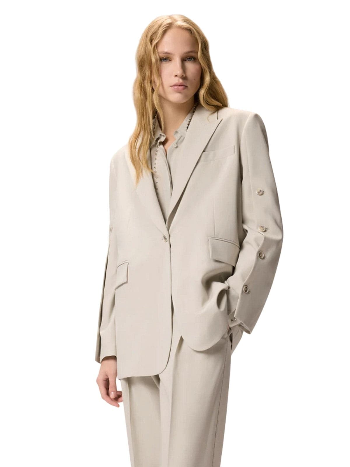 Pinko giacche donna pinko - grace giacca fluido - grigio - 3