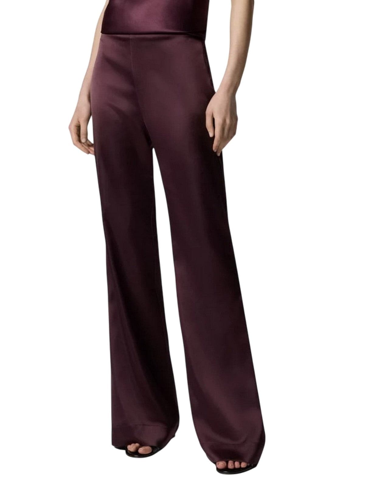 Pinko pantaloni donna pinko - pinolo pantalone satin - bordeaux - 3