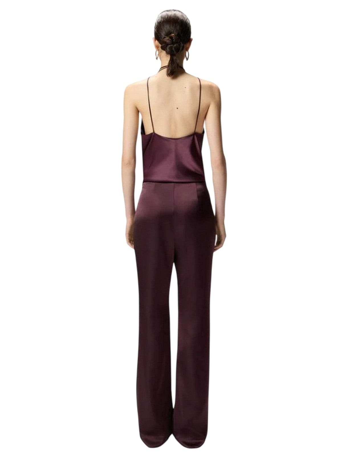 Pinko pantaloni donna pinko - pinolo pantalone satin - bordeaux - 4
