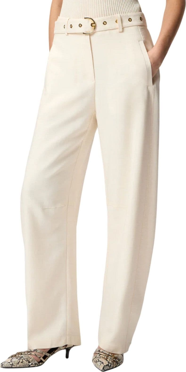 Pinko pantaloni donna pinko - lexy pantalone frisottino - bianco - 3