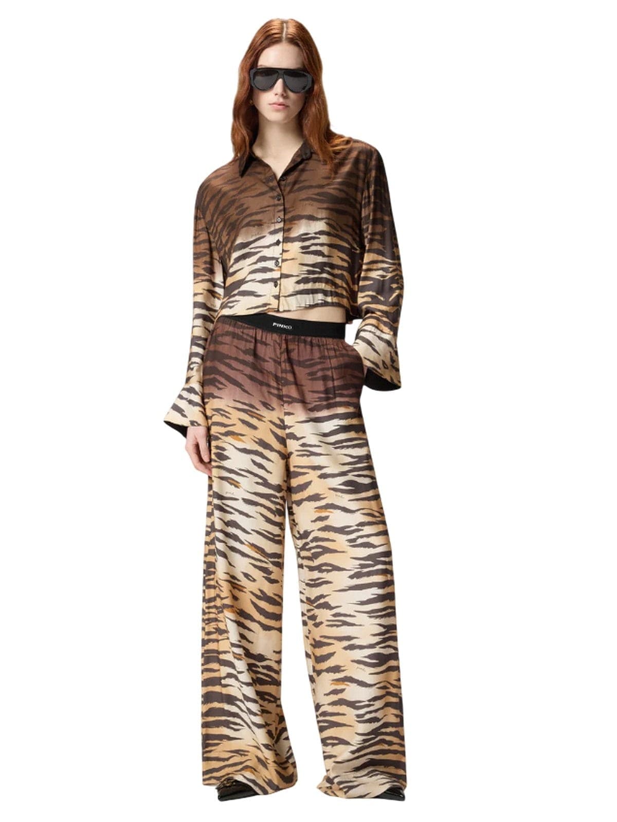 Pinko pantaloni donna pinko - persy pantalone twill stampa - multicolore - 3