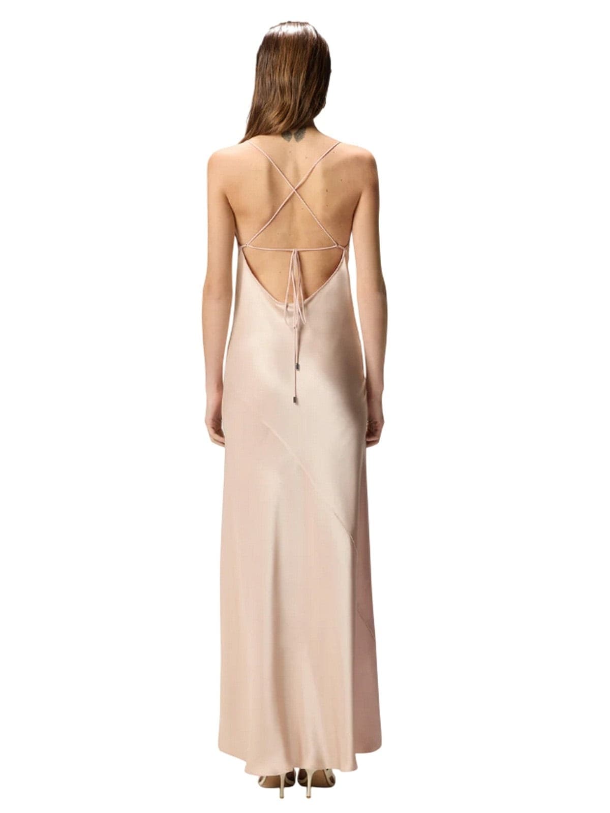Pinko vestiti da sera e cerimonia donna pinko - farro abito satin - rosa - 4
