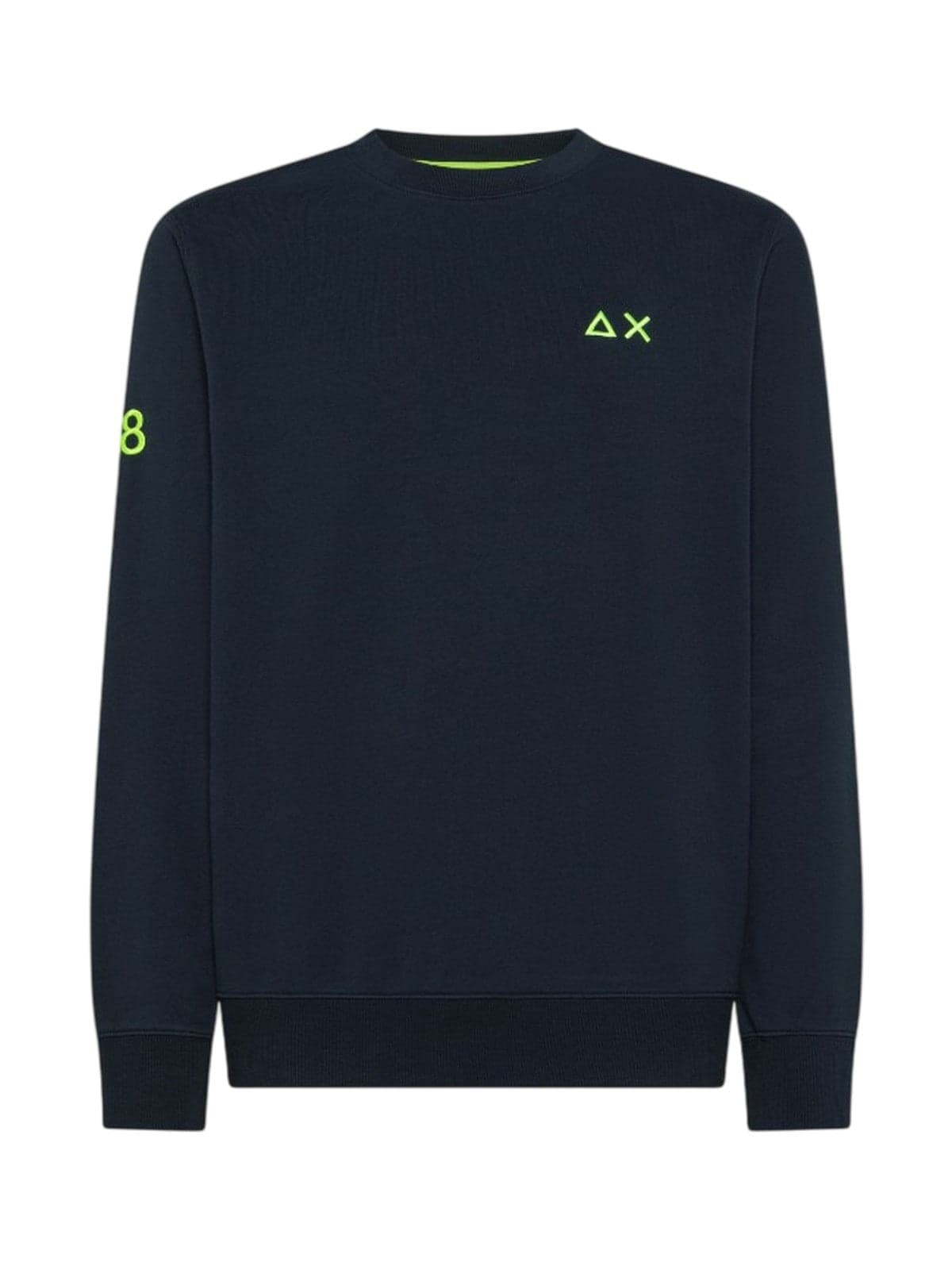 SUN68 felpe senza cappuccio uomo sun68 - sweatshirt sun68 fluo basic - blu - 3