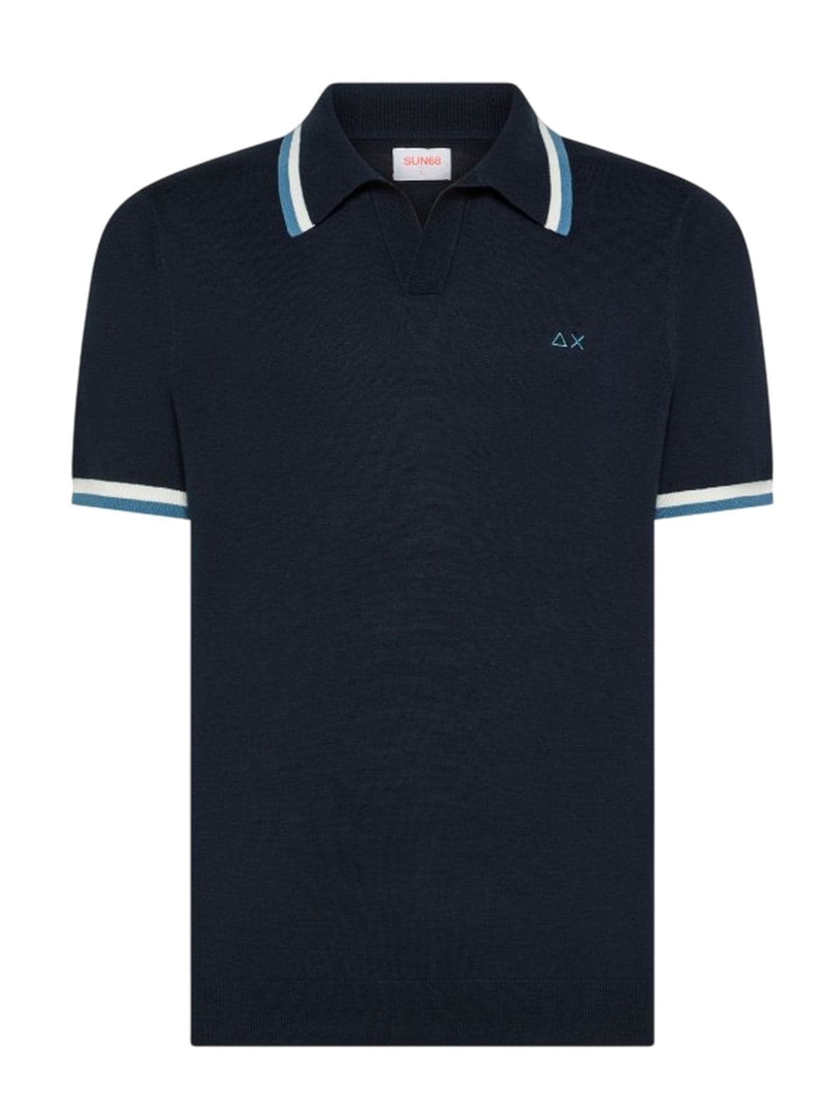 SUN68 polo uomo sun68 - polo sweater stripes details s/s - blu - 2