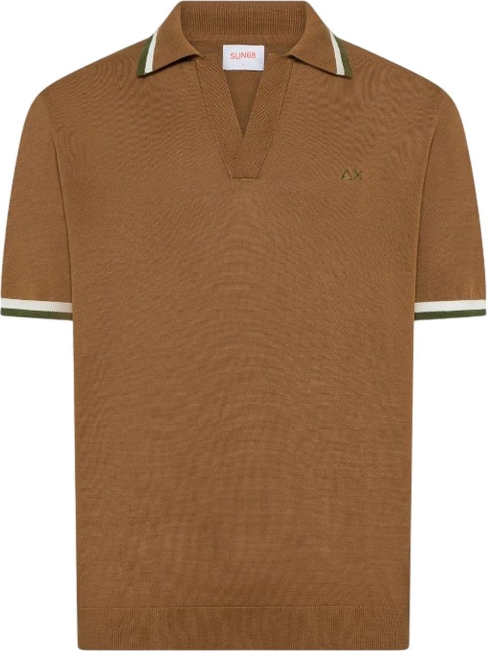 SUN68 polo uomo sun68 - polo sweater stripes details s/s - beige - 2