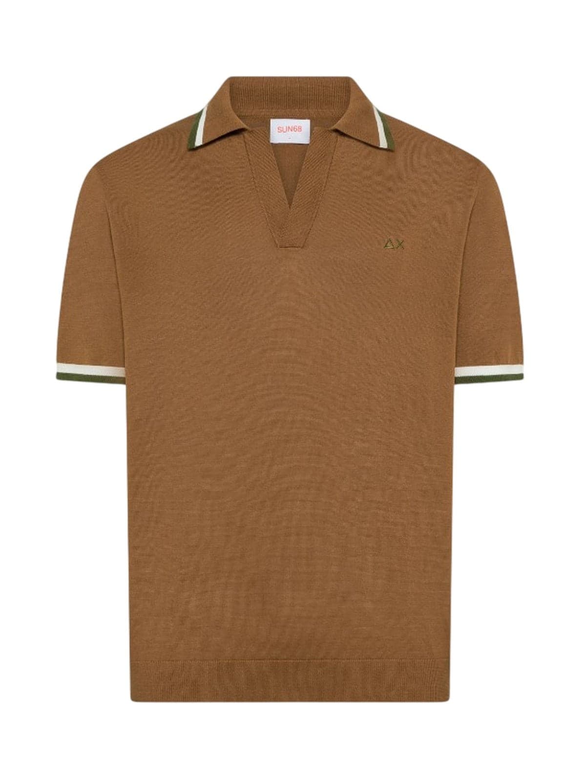 SUN68 polo uomo sun68 - polo sweater stripes details s/s - beige - 2