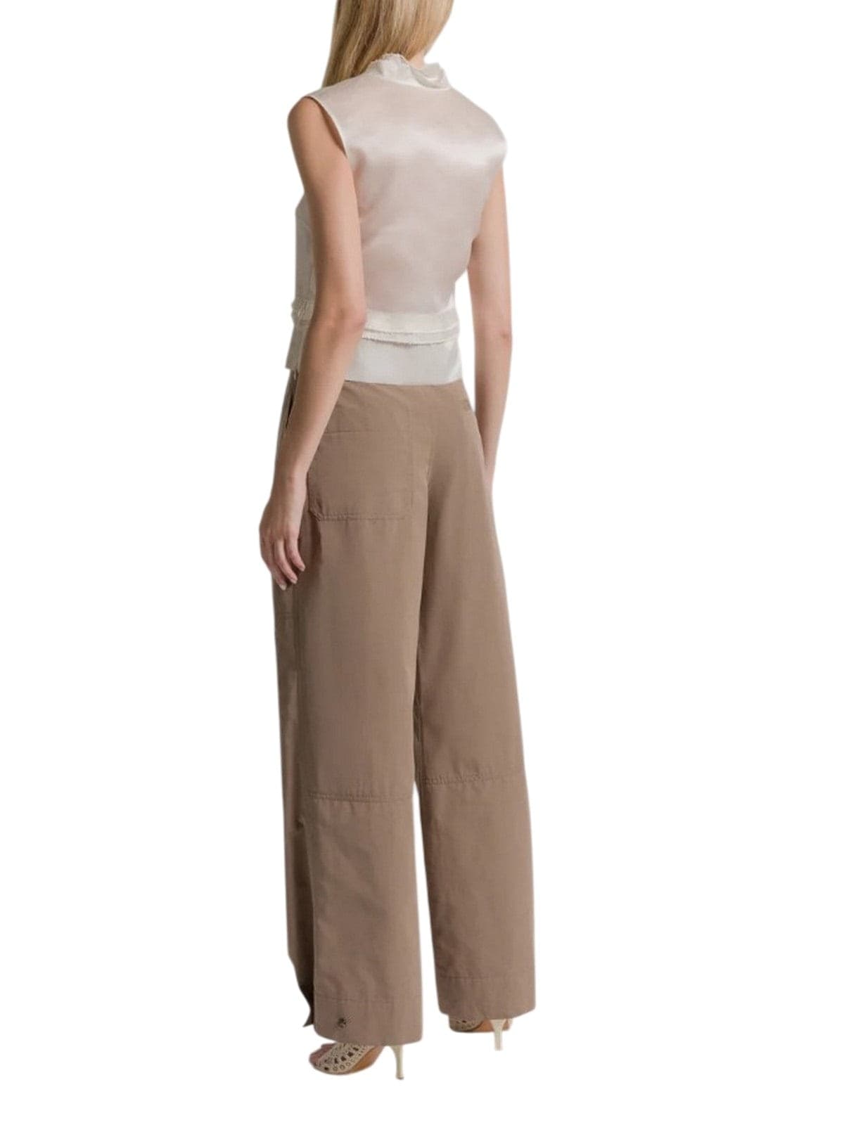 Alberta Ferretti pantaloni donna alberta ferretti - pantalone cotone utility - marrone - 3