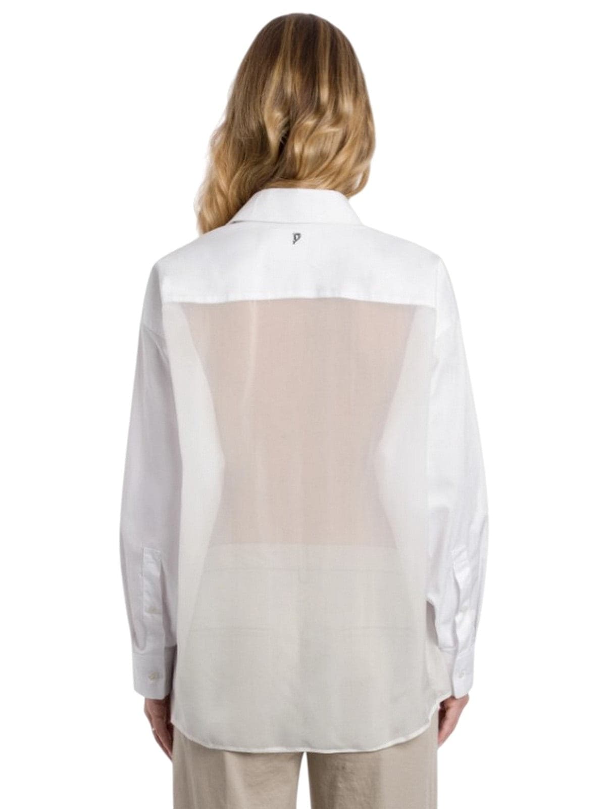 DONDUP camicie donna dondup - camicia over in gabardina tinto filo - bianco - 3