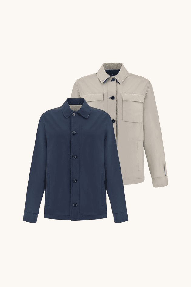 Paul&amp;Shark overshirt reversibile typhoon platinum uomo blu-beige - 15