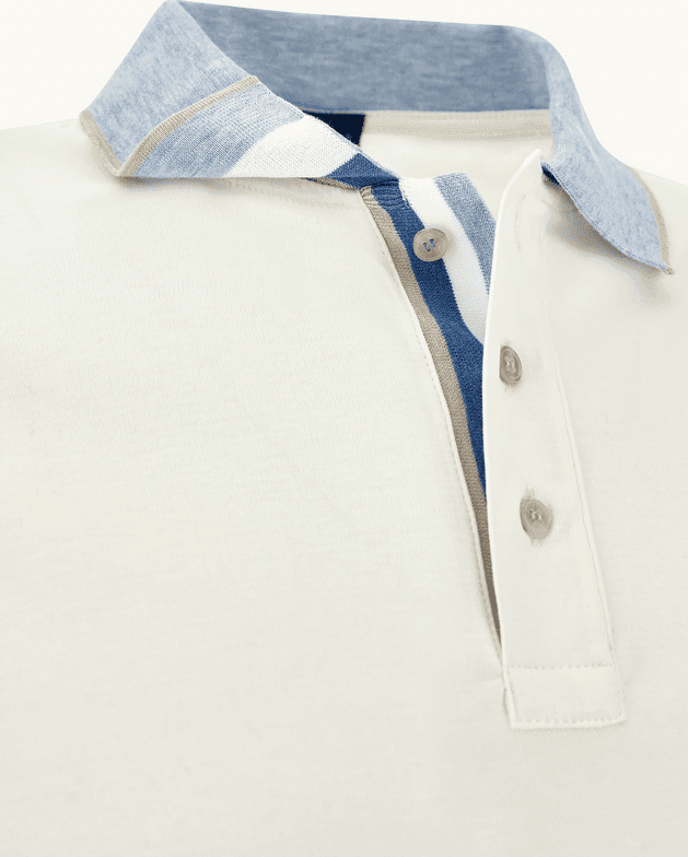 Paul&amp;Shark polo in cotone aqua touch con dettaglio a righe uomo panna chiaro - 3