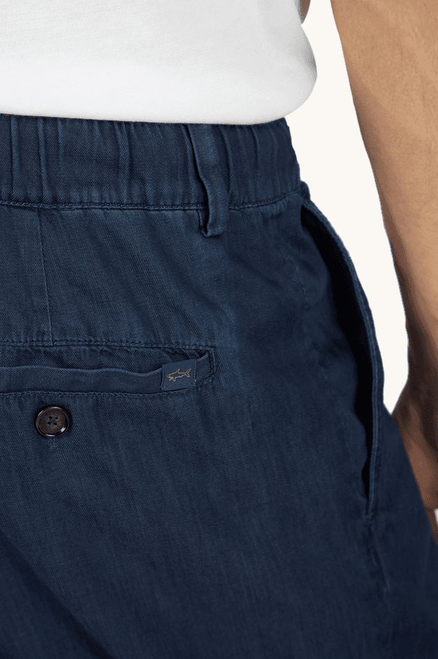 Paul&amp;Shark bermuda in denim leggero di cotone giza uomo blu - 3