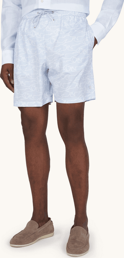 Paul&amp;Shark costume da bagno portofino con stampa iconica sharks waves uomo azzurro - 2
