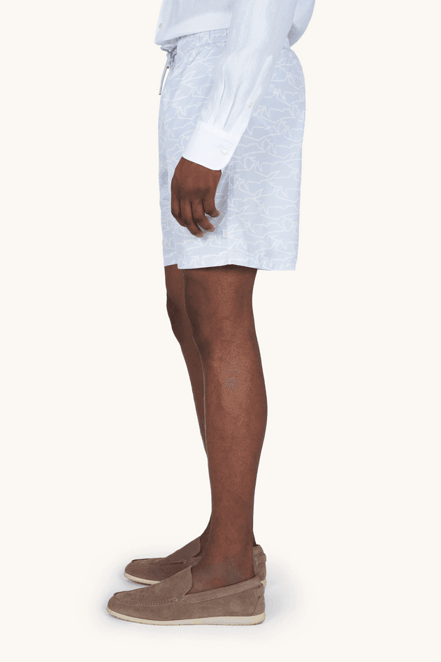 Paul&amp;Shark costume da bagno portofino con stampa iconica sharks waves uomo azzurro - 3