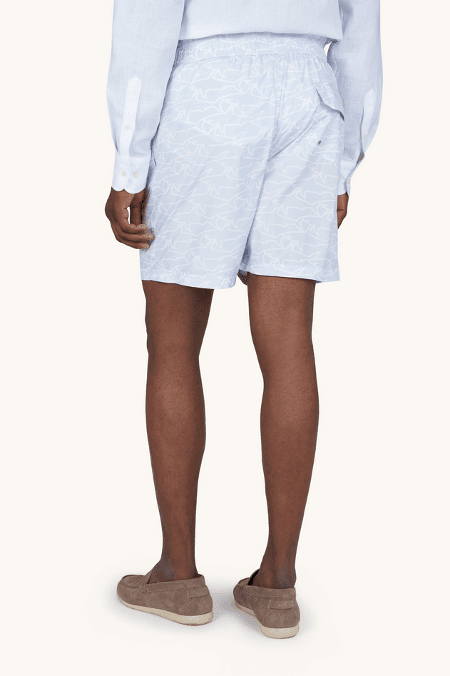 Paul&amp;Shark costume da bagno portofino con stampa iconica sharks waves uomo azzurro - 5