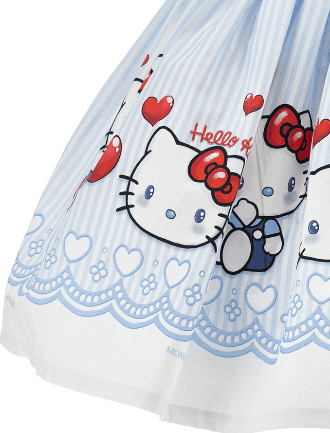 MONNALISA gonna hello kitty bambina bianco e celeste - 2