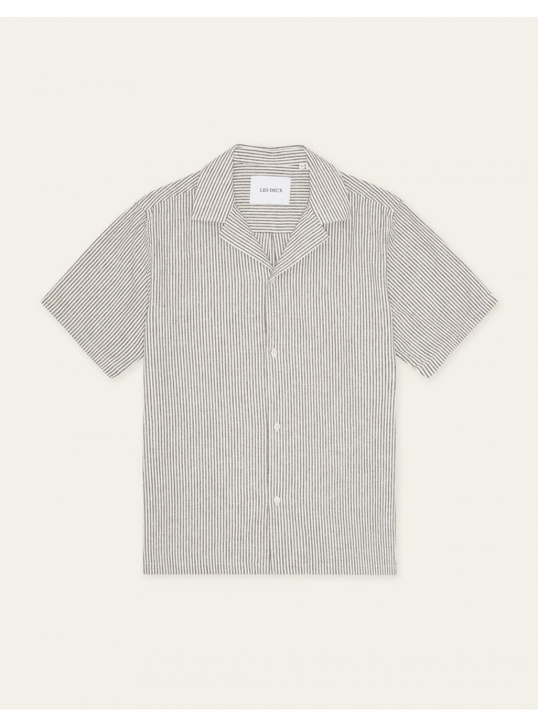 LES DEUX Lukas Stripe Cotton Linen SS Shirt - 4