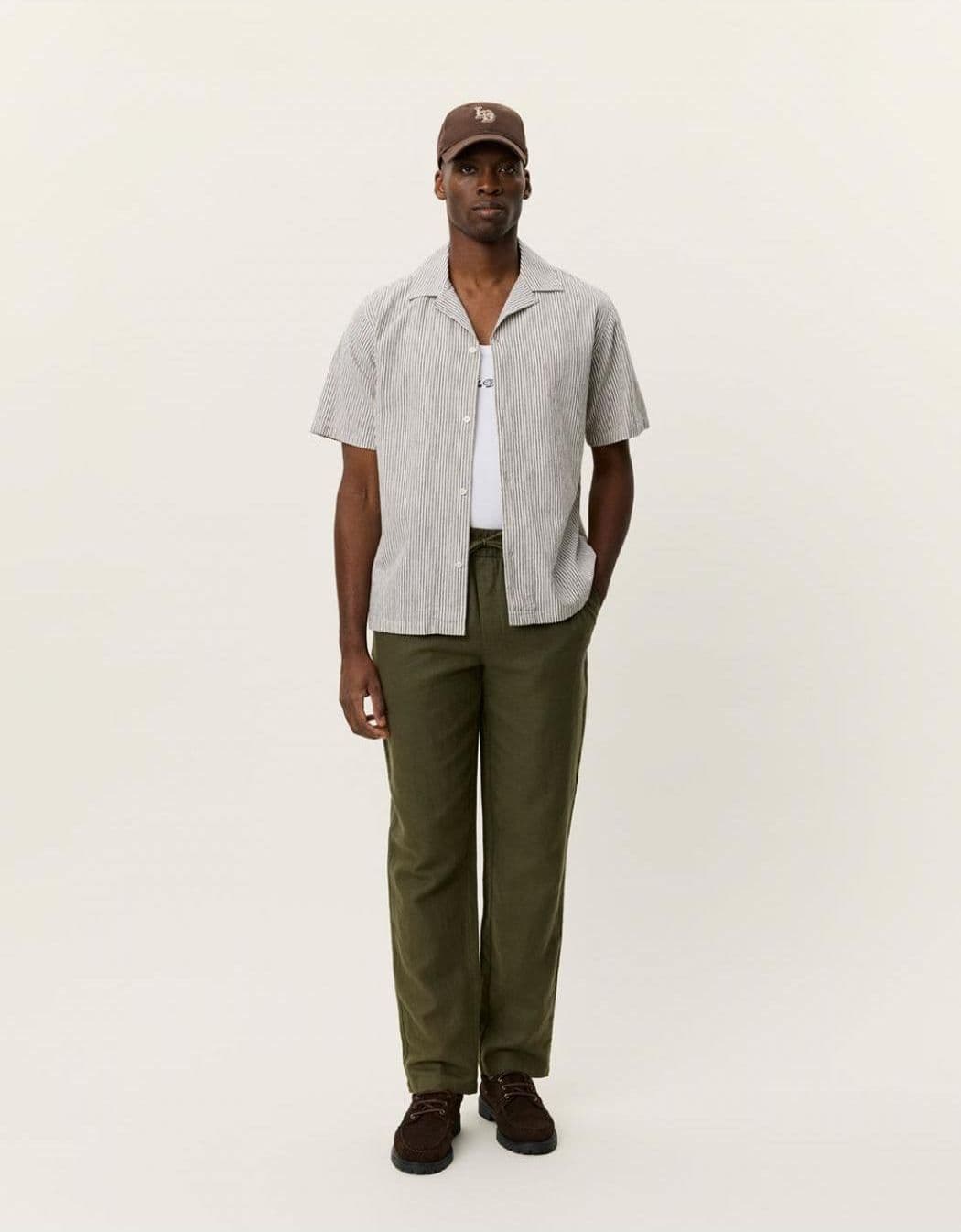LES DEUX Lukas Stripe Cotton Linen SS Shirt - 3