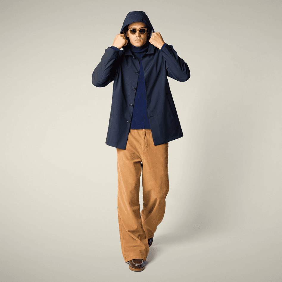SAVE THE DUCK impermeabile uomo blu - 4
