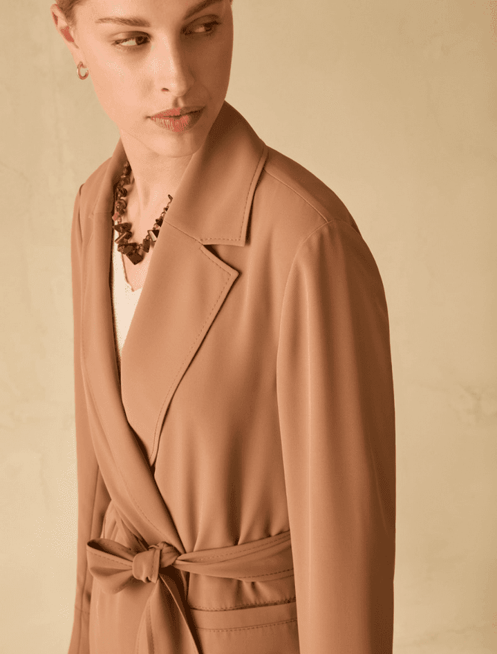 PENNYBLACK blazer fluido con cintura donna cuoio - 3