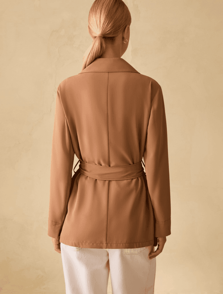 PENNYBLACK blazer fluido con cintura donna cuoio - 5