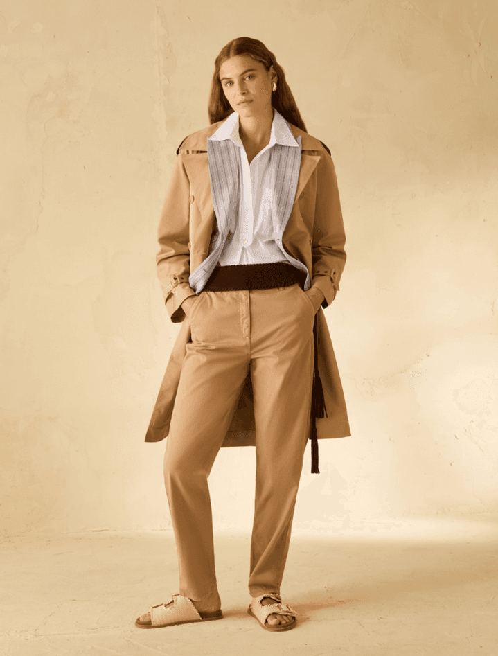 PENNYBLACK pantalone in cotone pique donna cammello - 4
