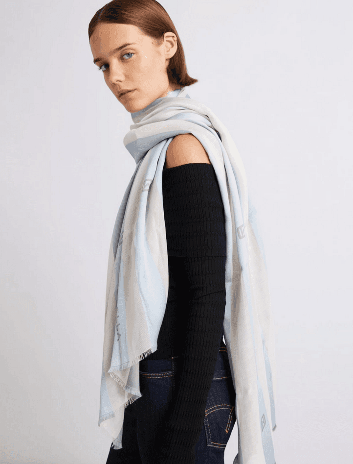 MARELLA stola a righe donna grigio - 4