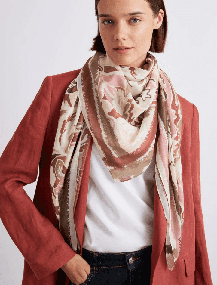 MARELLA foulard donna misto seta terracotta - 4