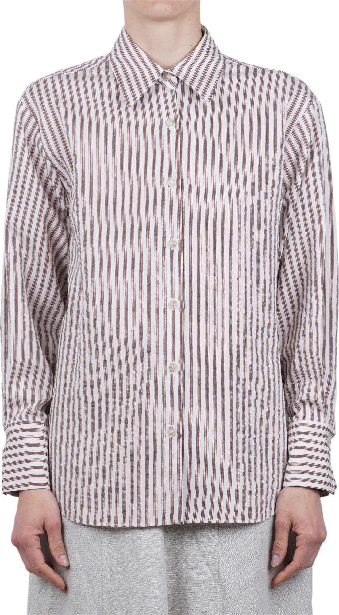 Alysi  - Camicia - 471196 - Bianco/Marrone - 3