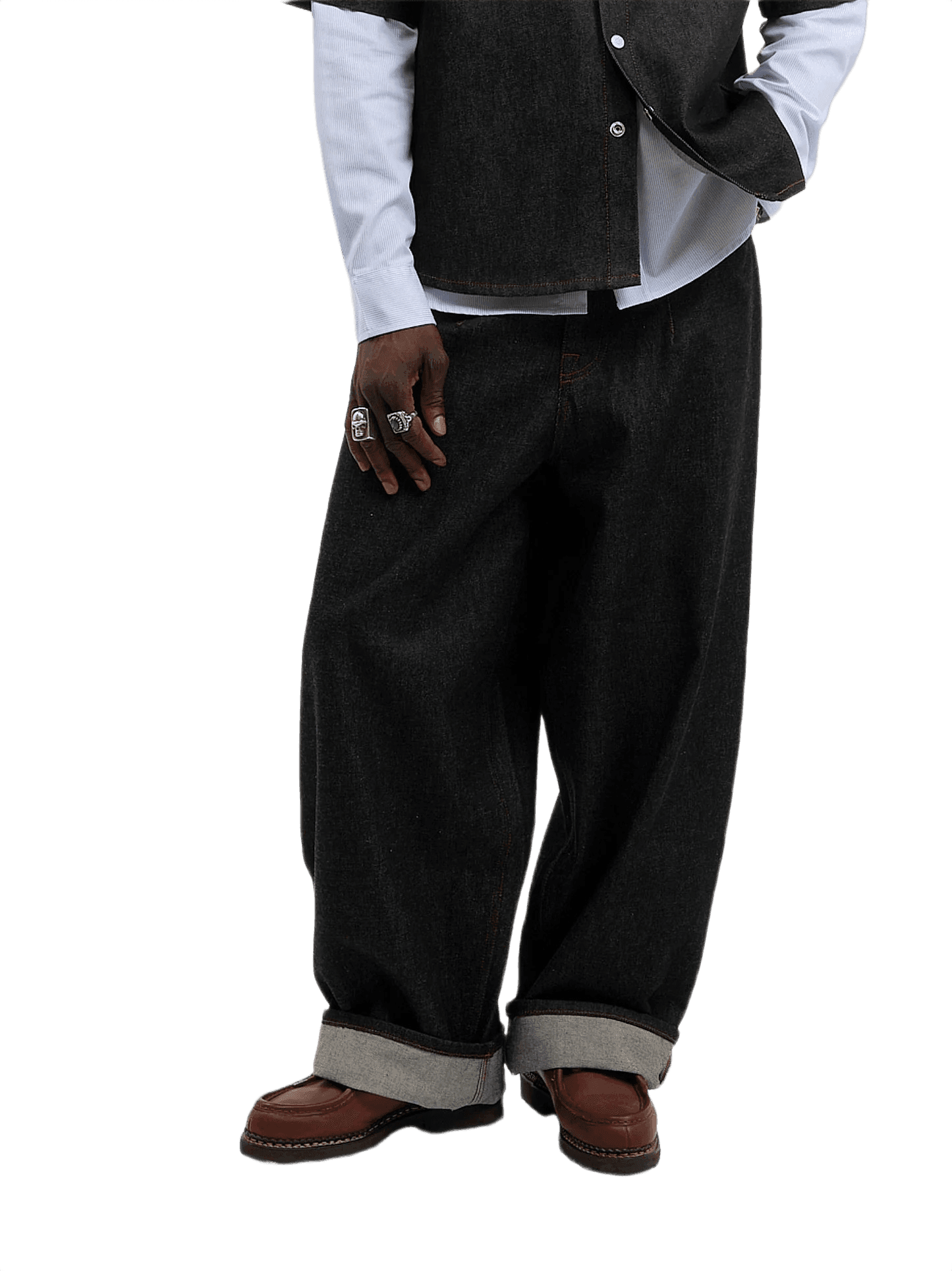 WALK IN PARIS RAW DENIM BALOON PANTS - 3