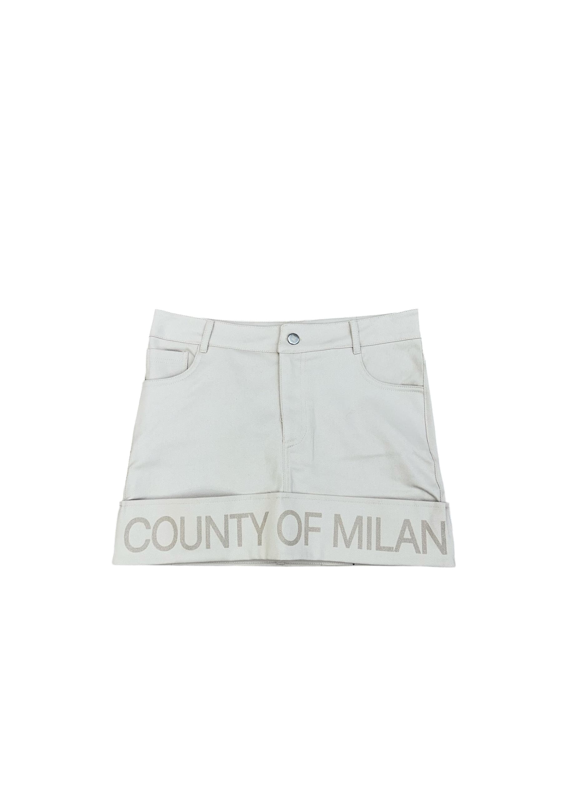 COUNTY OF MILAN Minigonna jeans Donna  con logo sotto - 3