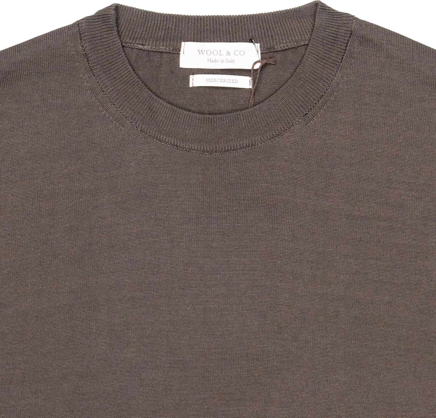 WOOL &amp; CO Maglia ML Uomo Wool &amp; Co Mercerizzato Moka - 2