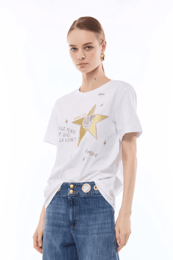 NENETTE t-shirt stella donna bianco - 2