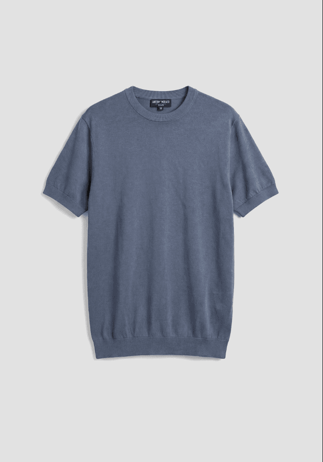 Antony Morato maglia misto seta uomo blu china - 6