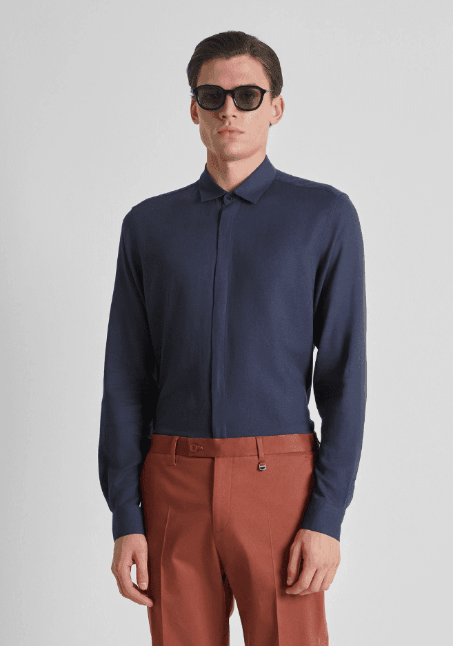 Antony Morato camicia regular fit uomo blu chiaro - 4