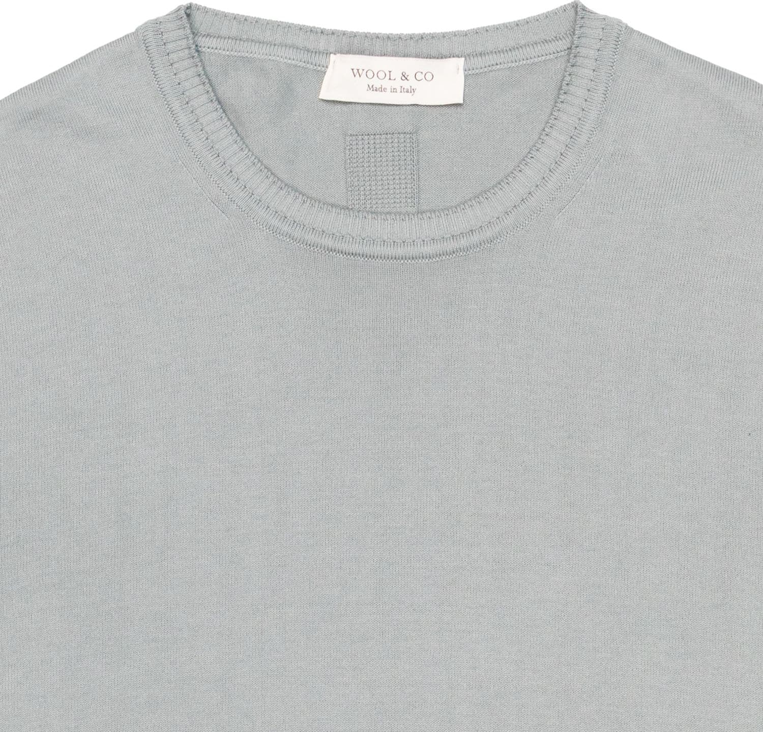 WOOL &amp; CO Maglia MM Uomo Wool &amp; Co Pettinato Titanio - 2