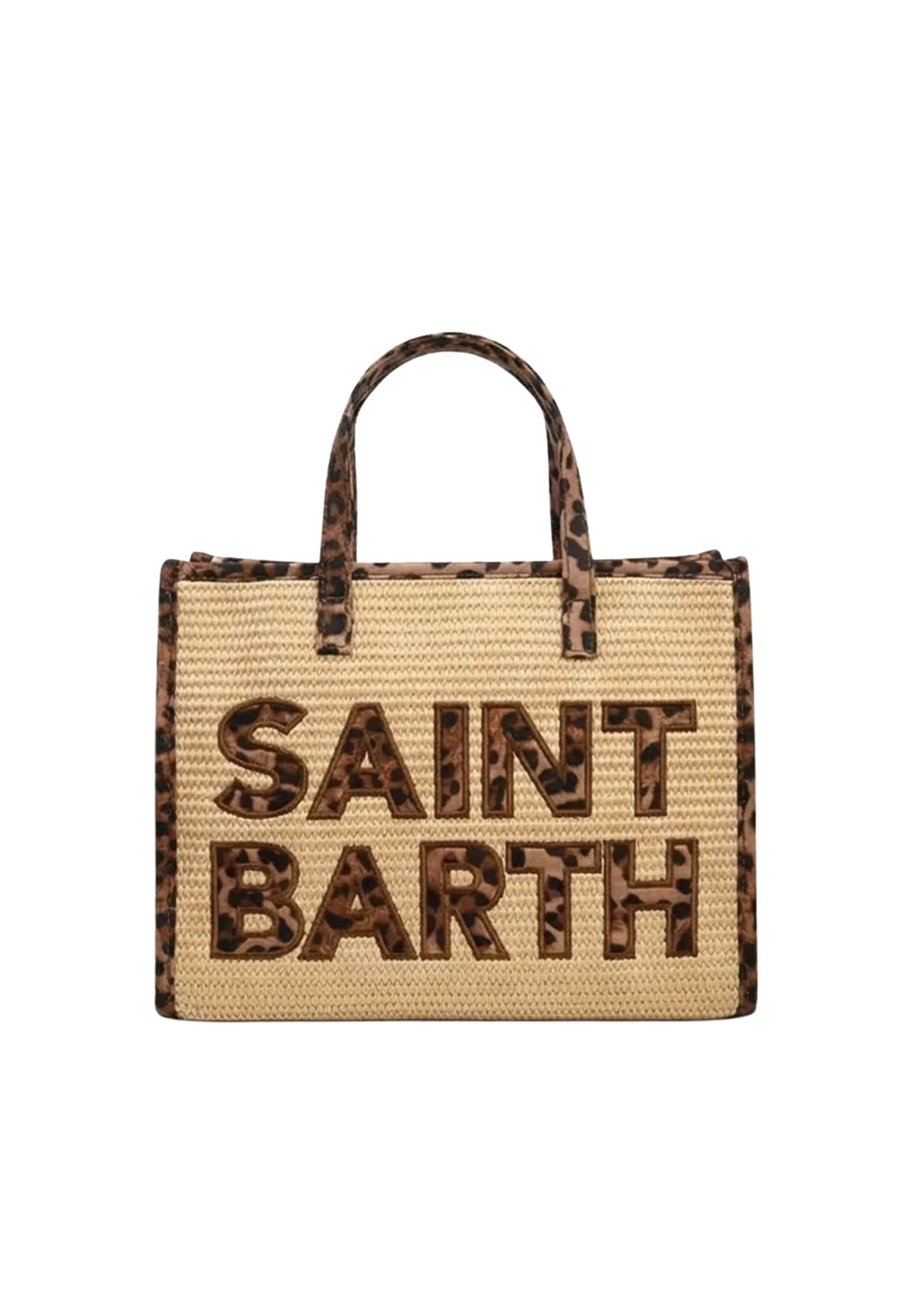 SAINT BARTH VIVIAN GRANDE IN PAGLIA Donna  CON SCRITTA LEOPARDATA - 3