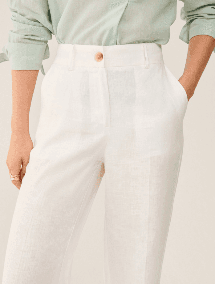 PENNYBLACK pantalone in puro lino donna bianco - 3