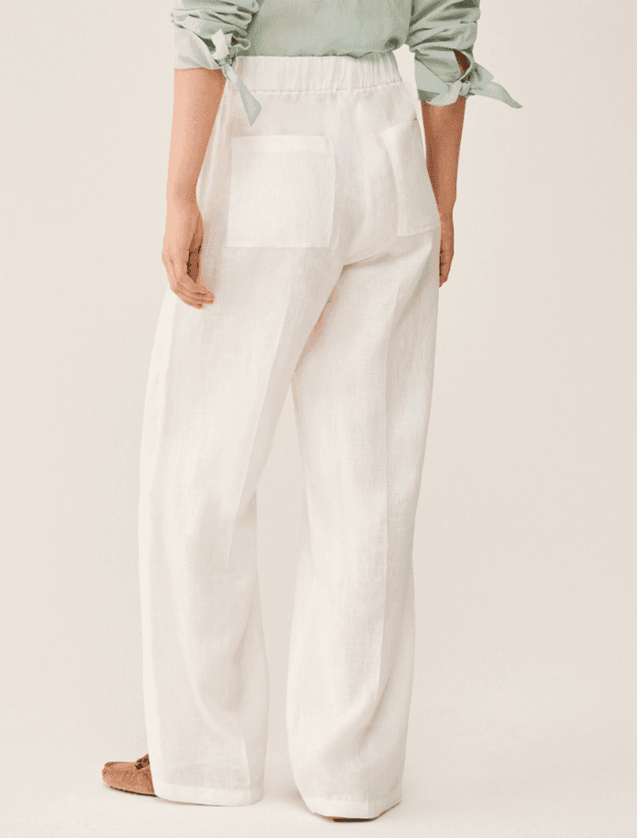 PENNYBLACK pantalone in puro lino donna bianco - 4