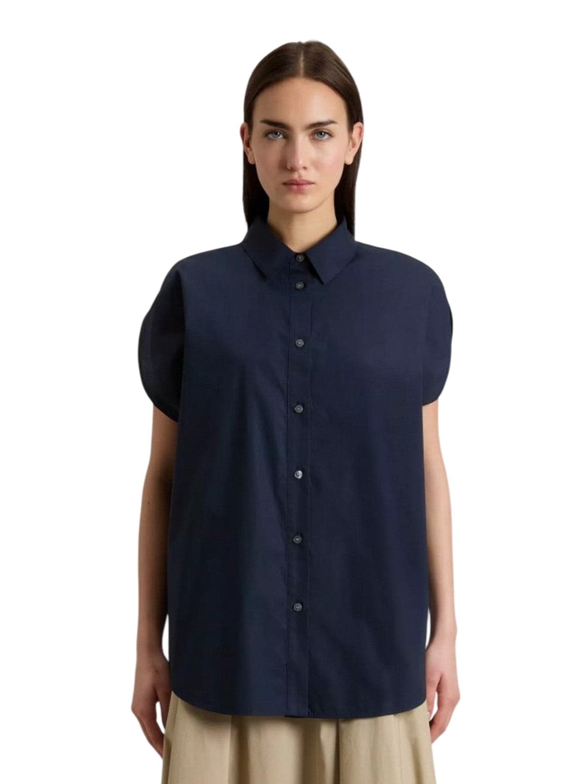 Woolrich bluse donna woolrich - cotton poplin blouse melton blue - blu - 2
