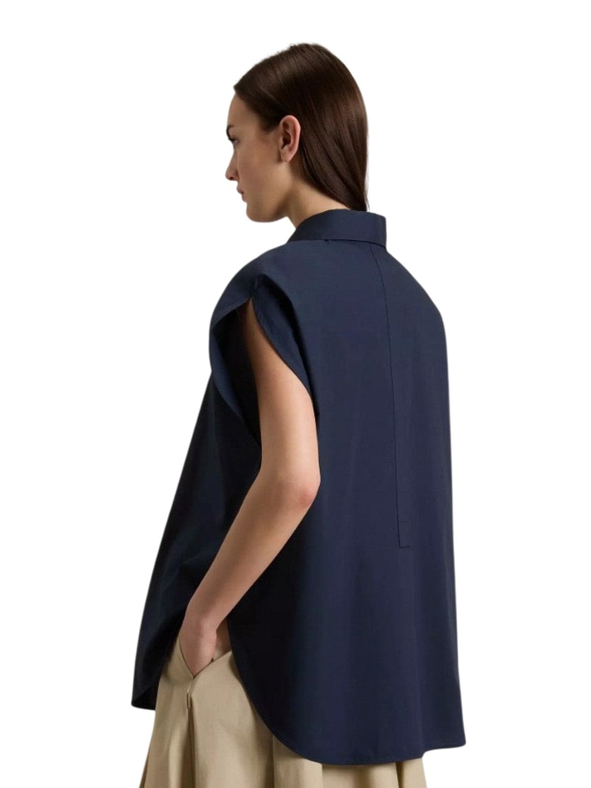 Woolrich bluse donna woolrich - cotton poplin blouse melton blue - blu - 3