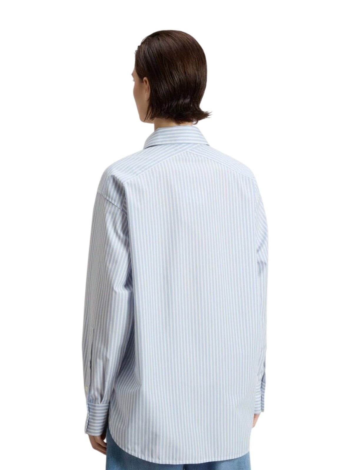 Woolrich camicie donna woolrich - striped cotton poplin boyfriend shirt stripe blue - blu - 4