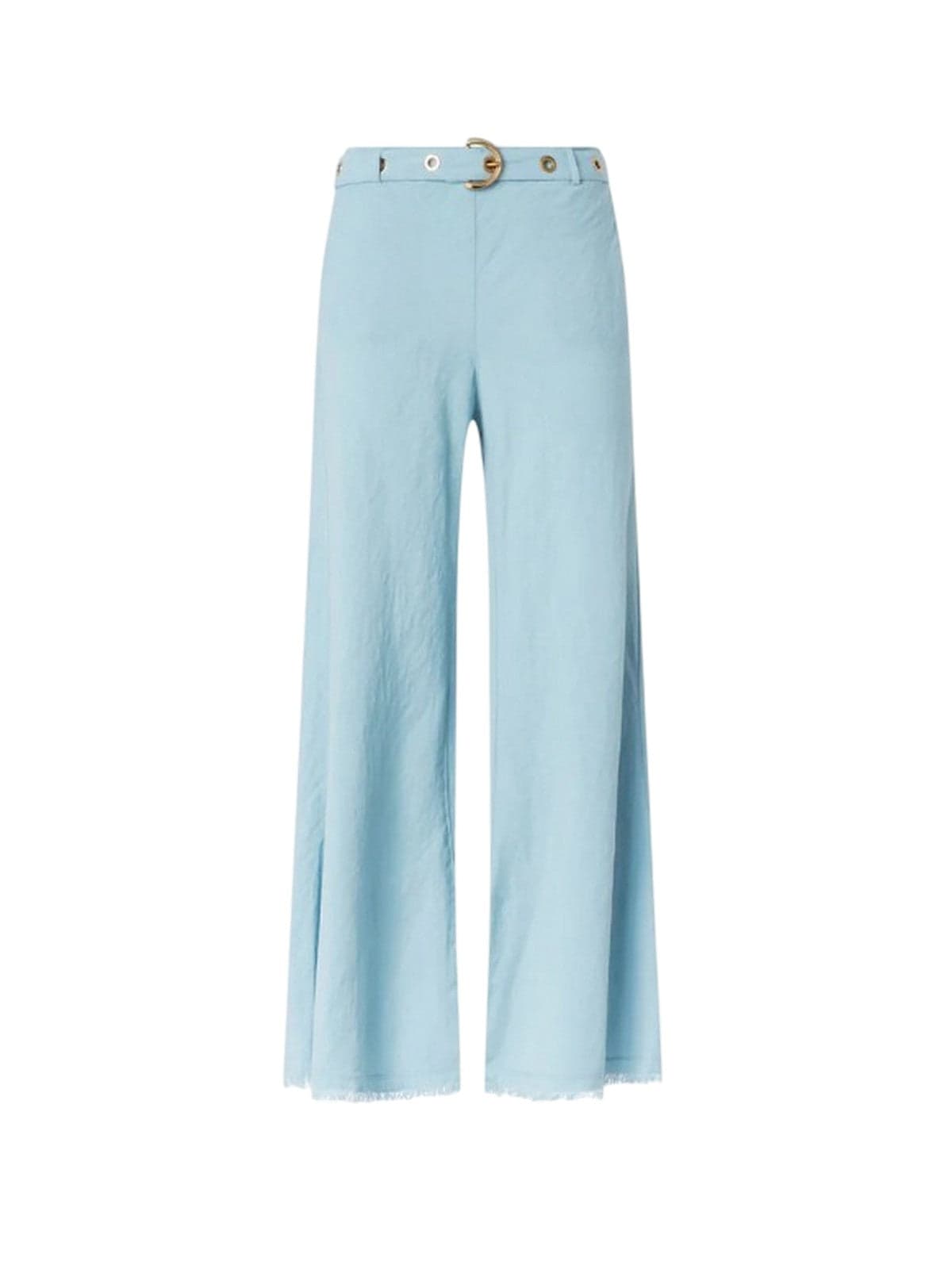 Pinko pantaloni donna pinko - leila pantalone lino stretch - azzurro - 5