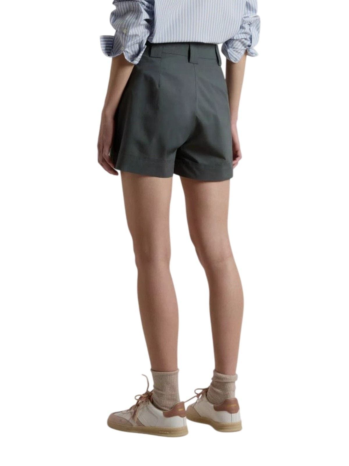 Woolrich pantaloncini donna woolrich - cotton poplin shorts forest veil - verde - 3