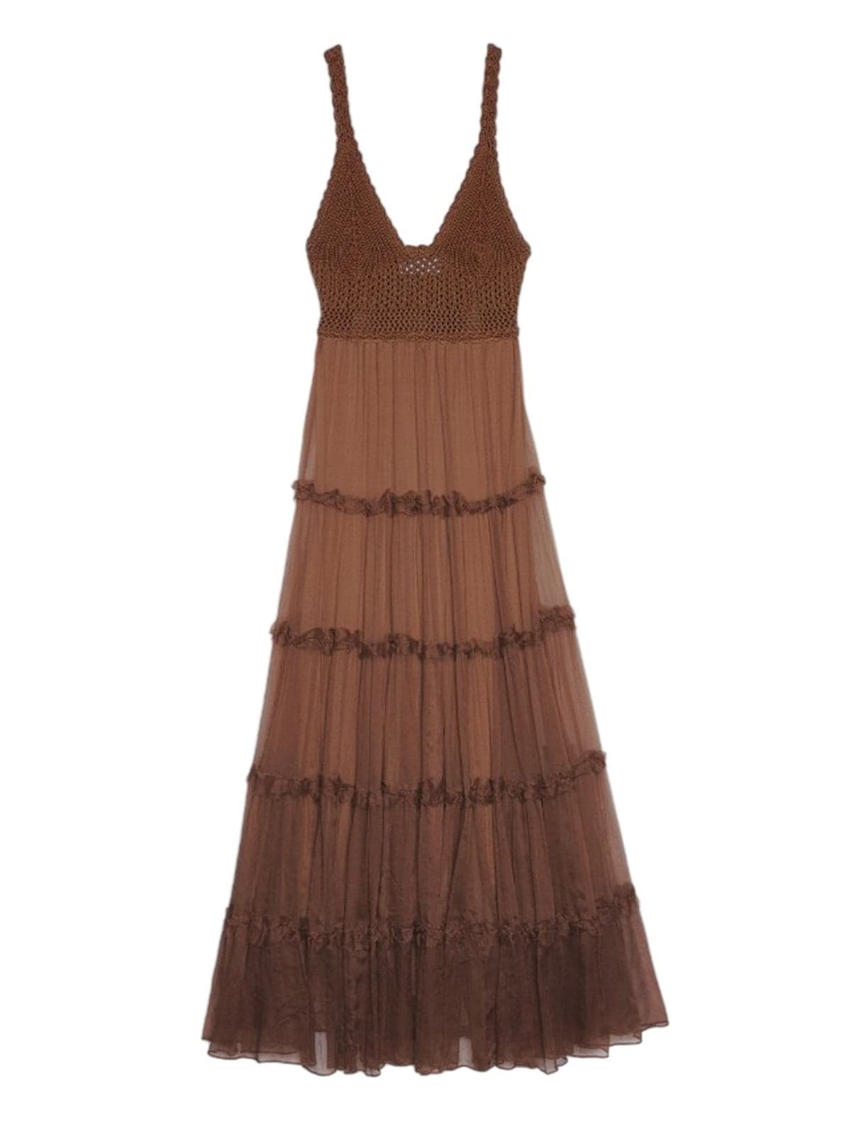 ERMANNO SCERVINO vestiti casual donna ermanno scervino - abito lungo - marrone - 4