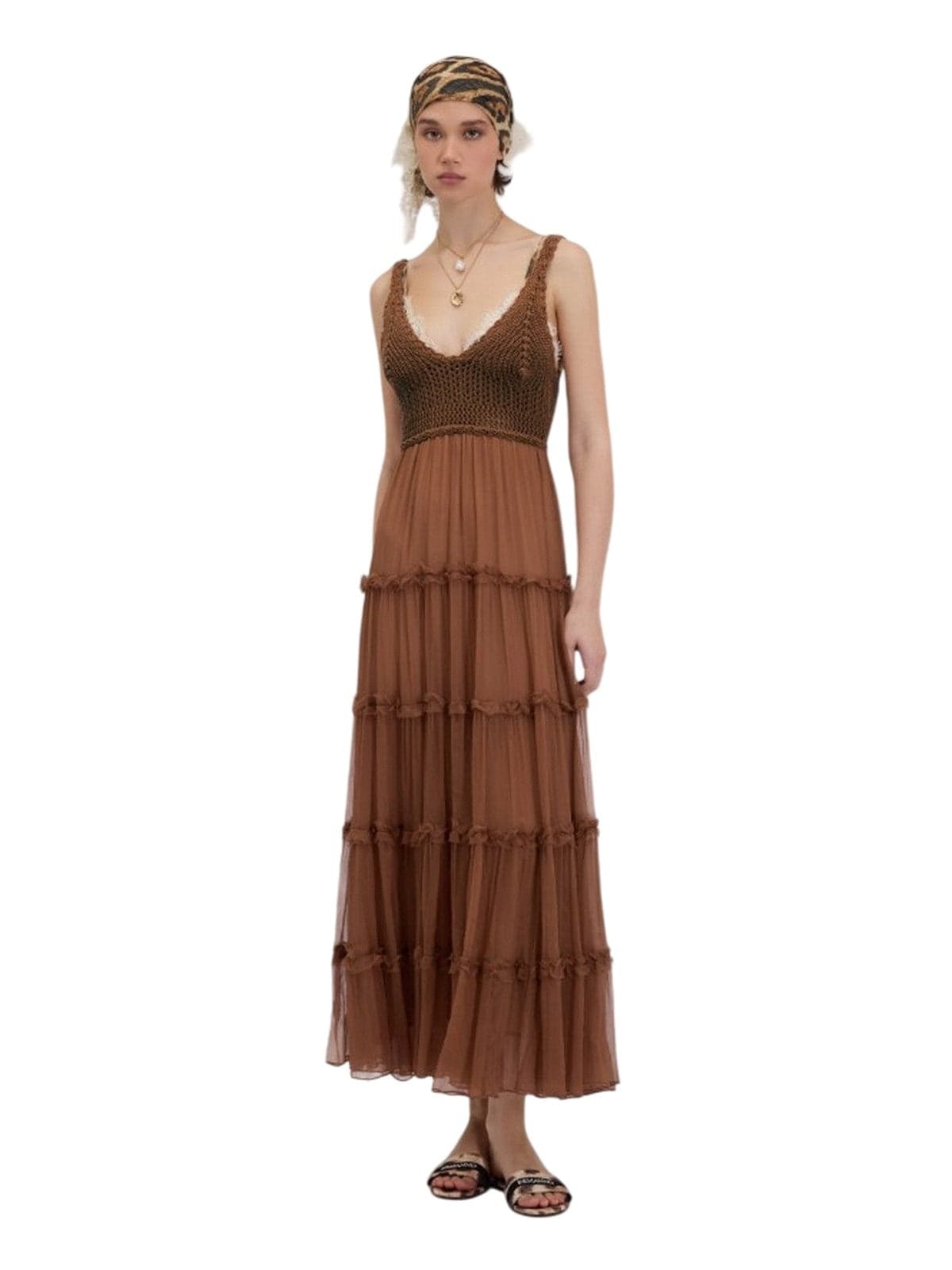 ERMANNO SCERVINO vestiti casual donna ermanno scervino - abito lungo - marrone - 2