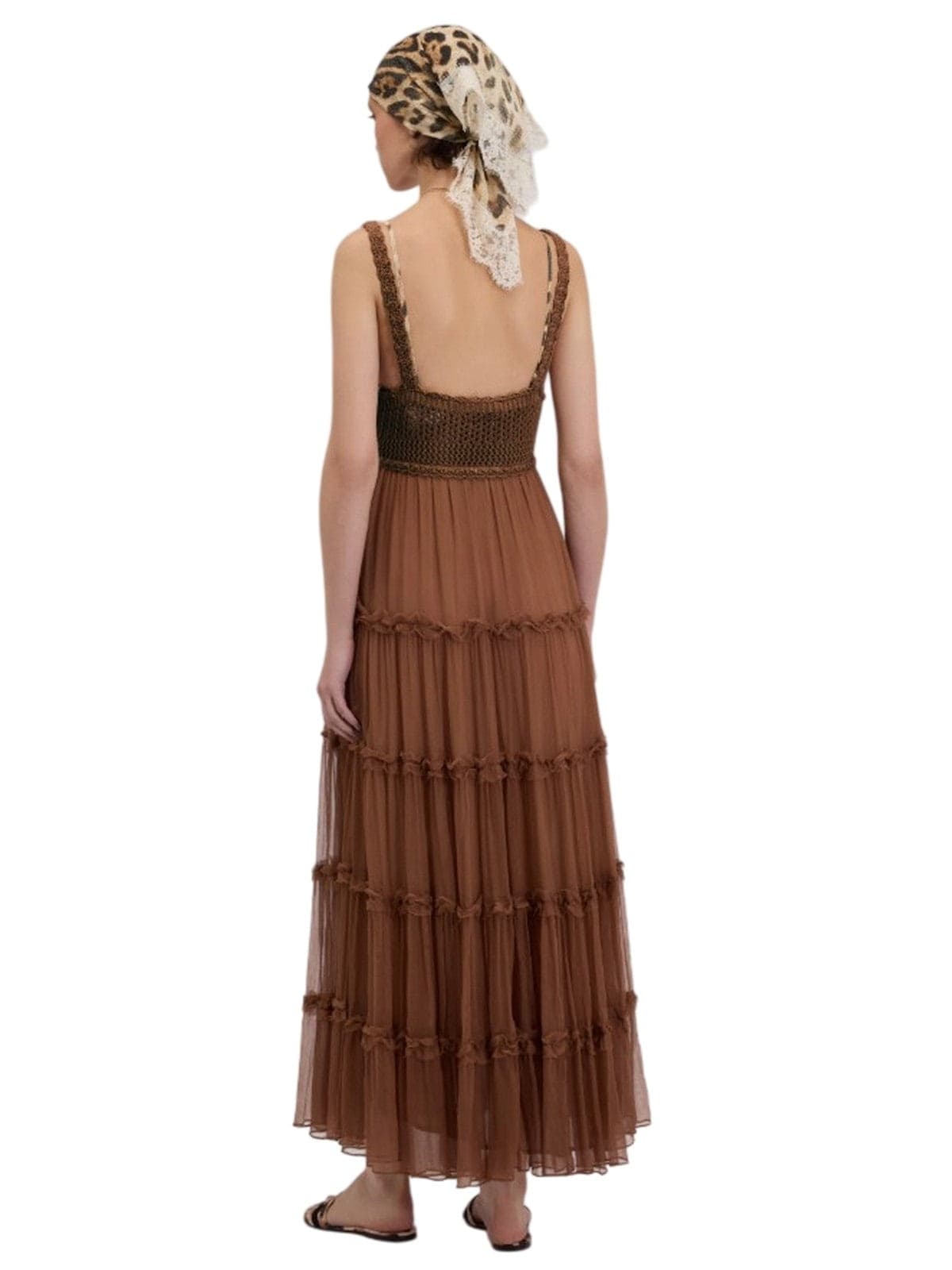 ERMANNO SCERVINO vestiti casual donna ermanno scervino - abito lungo - marrone - 3